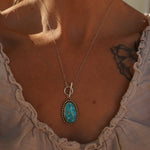 Desert Cloud Toggle Necklace in Hubei Turquoise - Golden Road Crafted