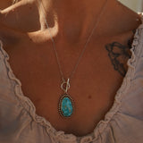 Desert Cloud Toggle Necklace in Hubei Turquoise - Golden Road Crafted