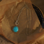 Desert Cloud Toggle Necklace in Hubei Turquoise - Golden Road Crafted