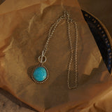 Desert Cloud Toggle Necklace in Hubei Turquoise - Golden Road Crafted