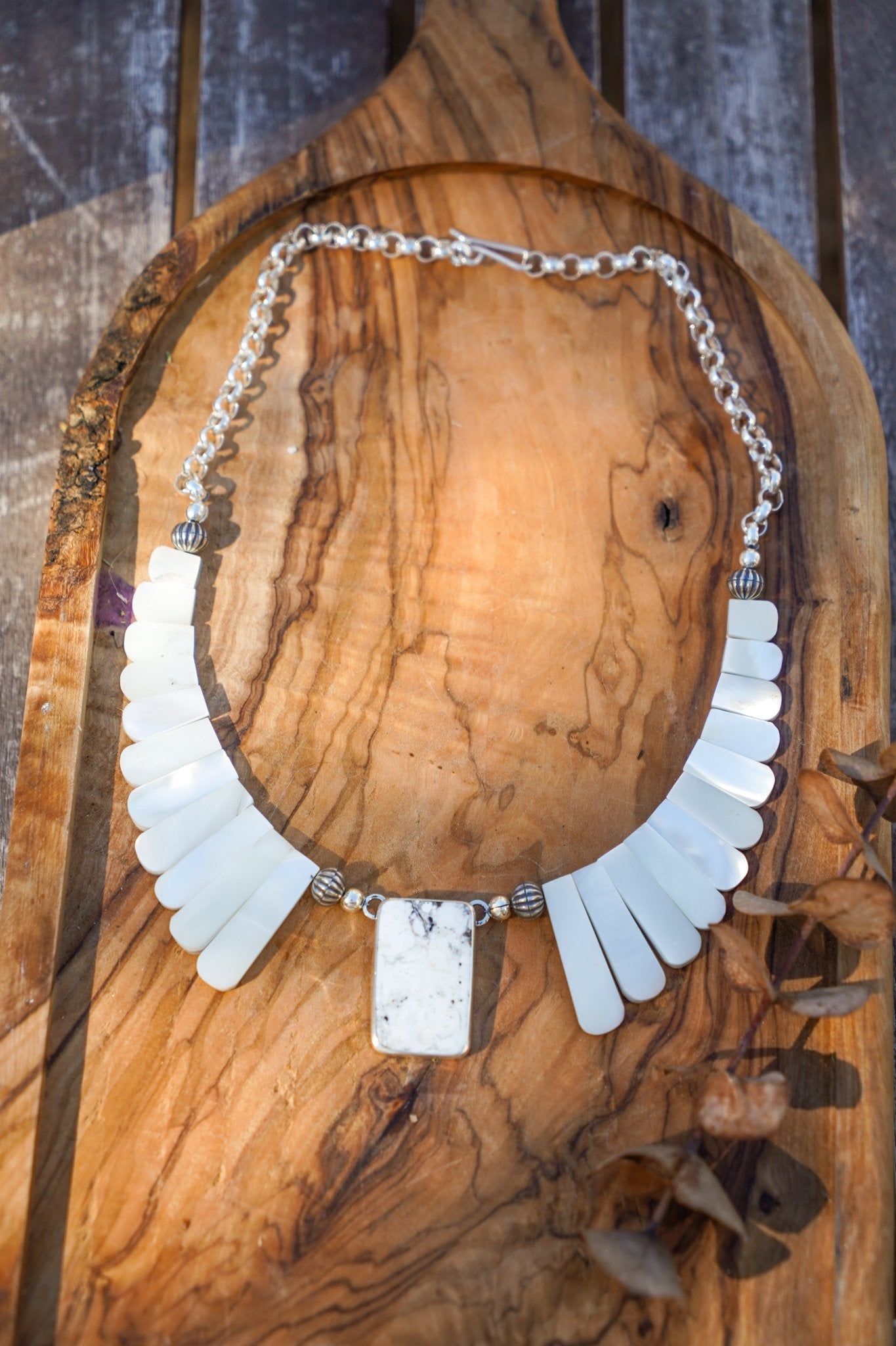 Desert Wings Collar in Whitewater Turquoise - Golden Road Crafted