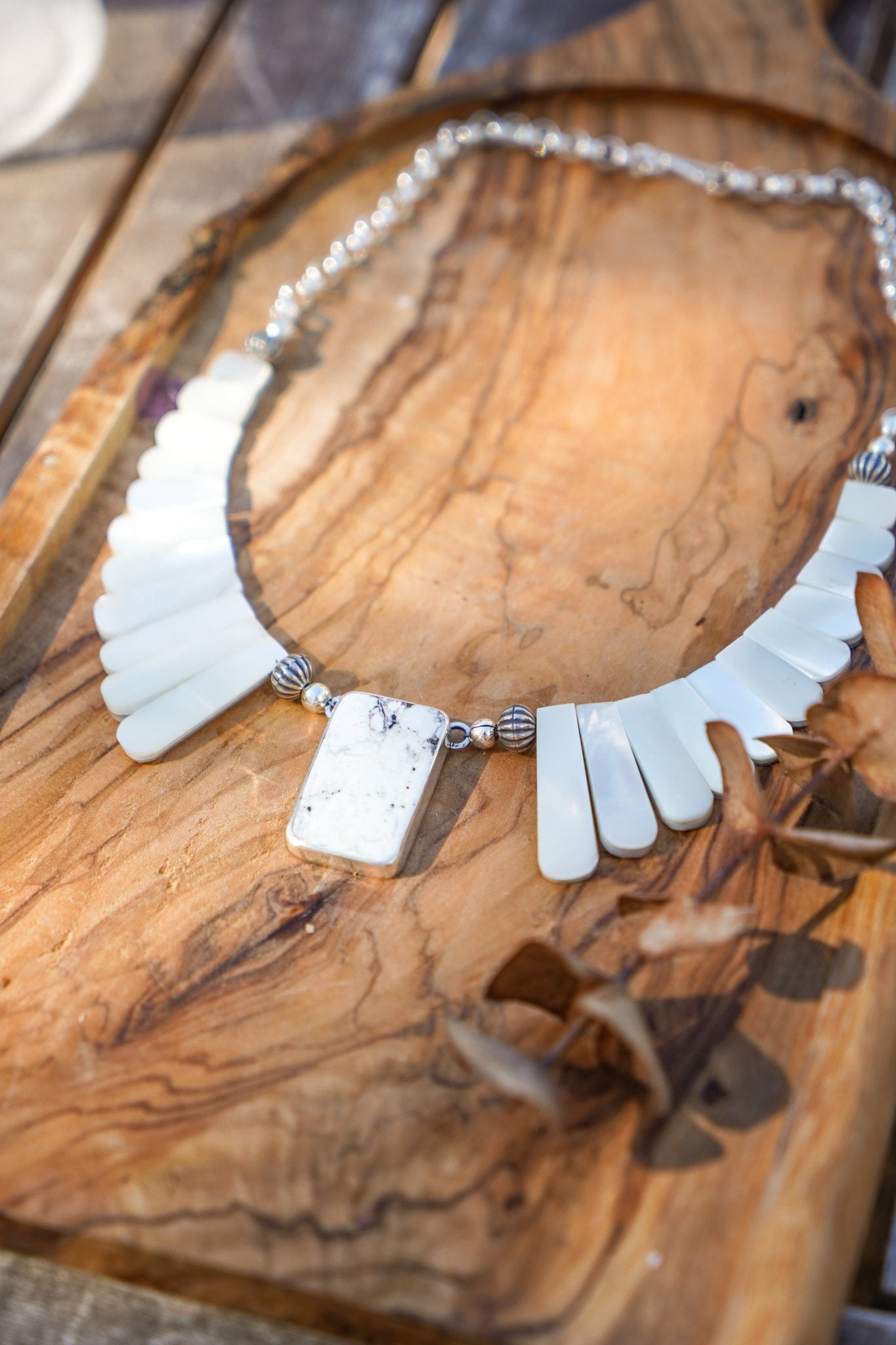 Desert Wings Collar in Whitewater Turquoise - Golden Road Crafted