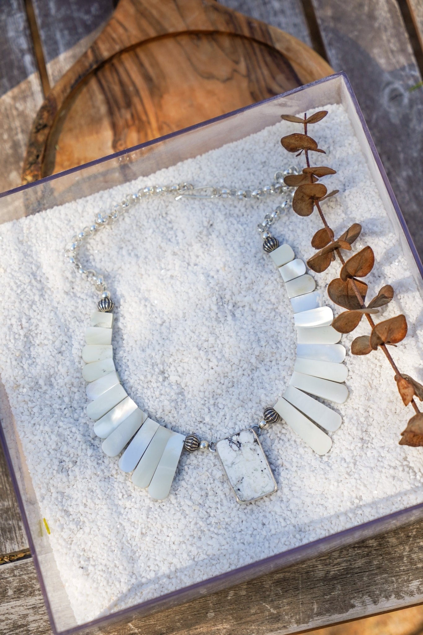 Desert Wings Collar in Whitewater Turquoise - Golden Road Crafted