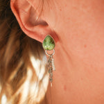 Disco Drop Earrings in Emerald Valley Turquoise - Golden Road Crafted