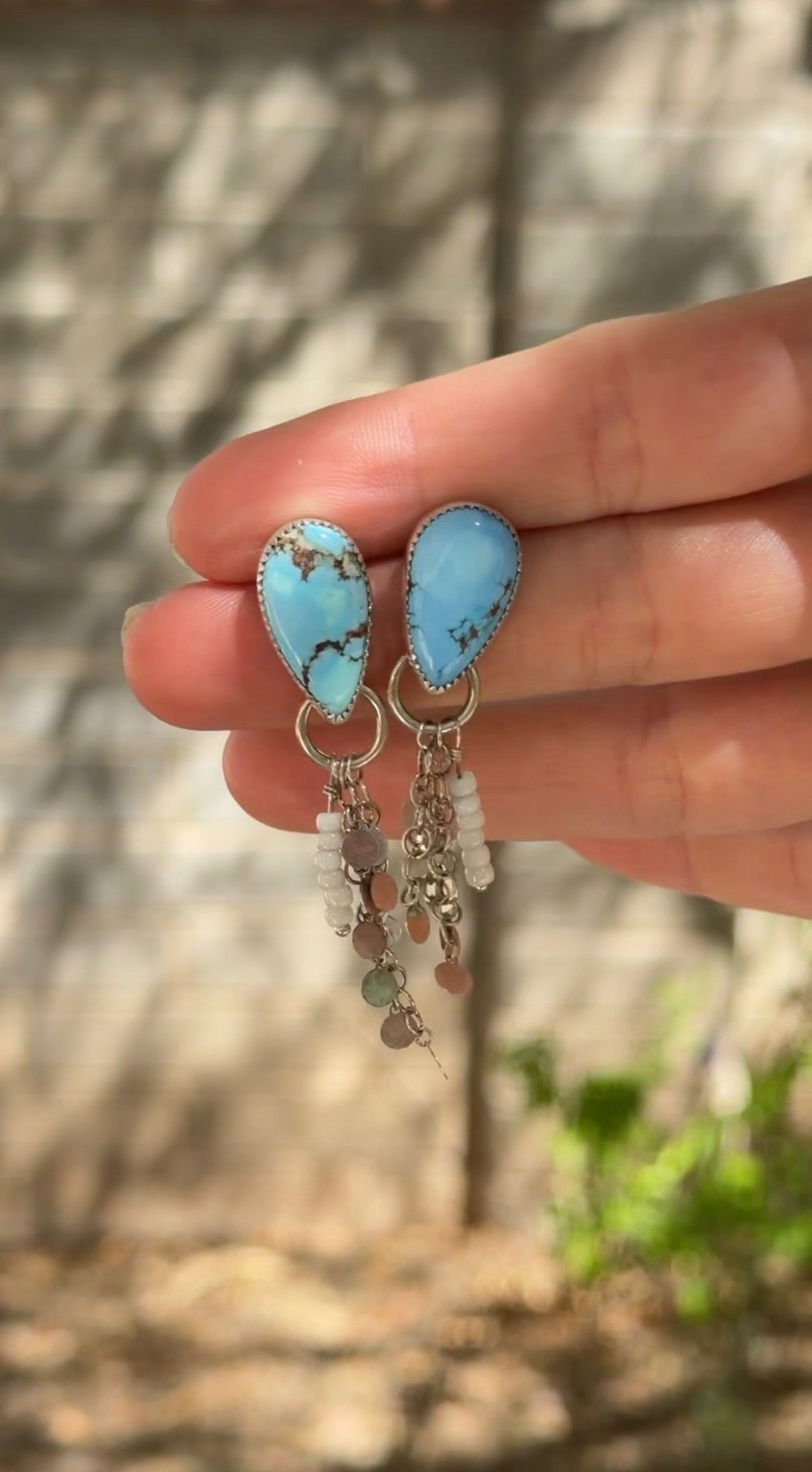 Disco Drop Earrings in Golden Hills Turquoise - Golden Road Crafted