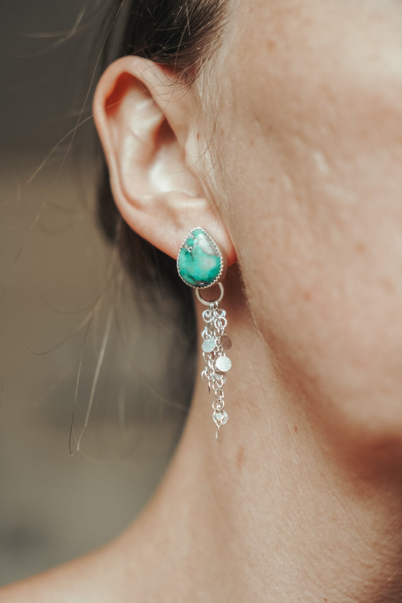 Disco Drops in Sonoran Mtn Turquoise - Golden Road Crafted