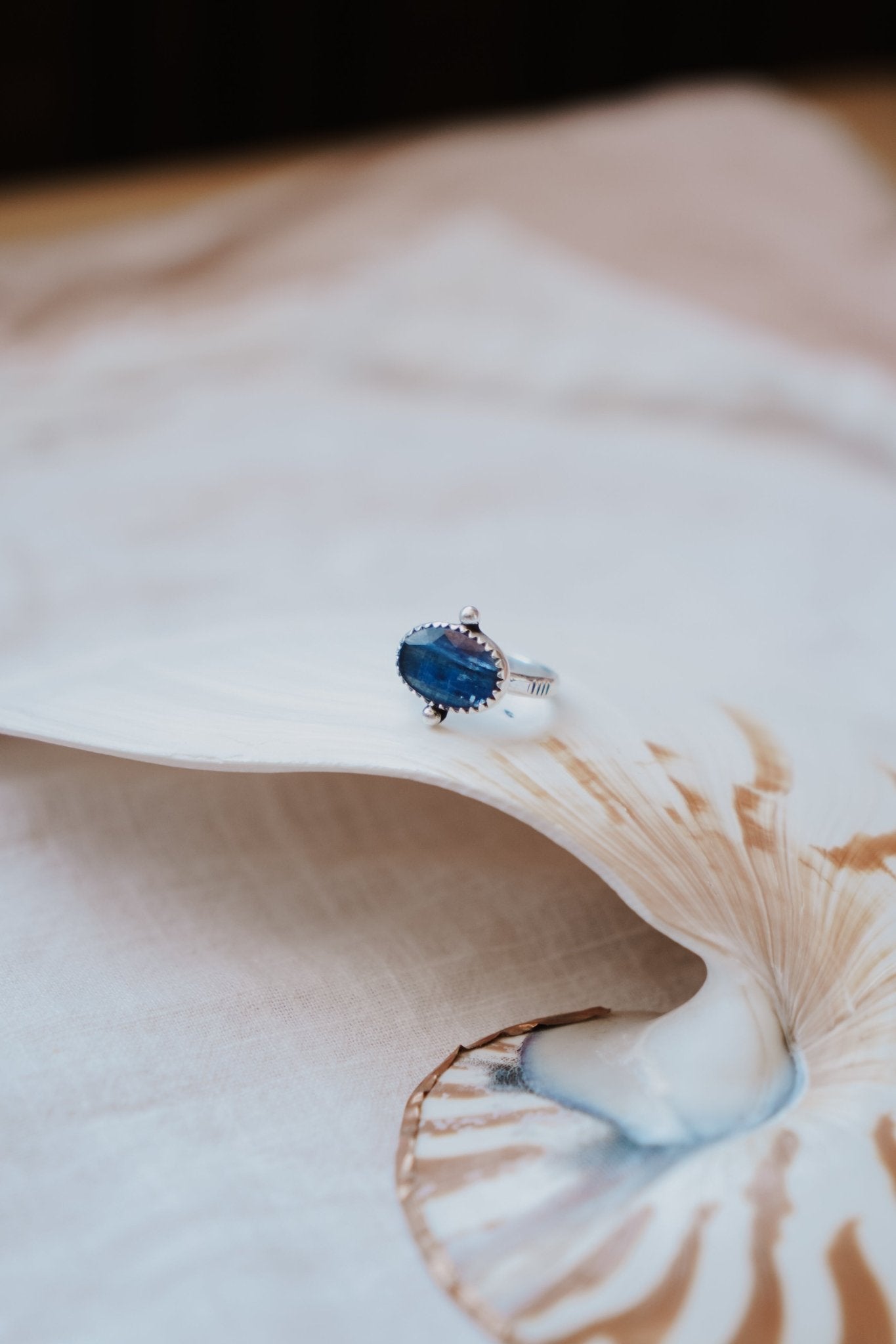 Dollop Ring in Blue Kyanite (Size 6) - Golden Road Crafted