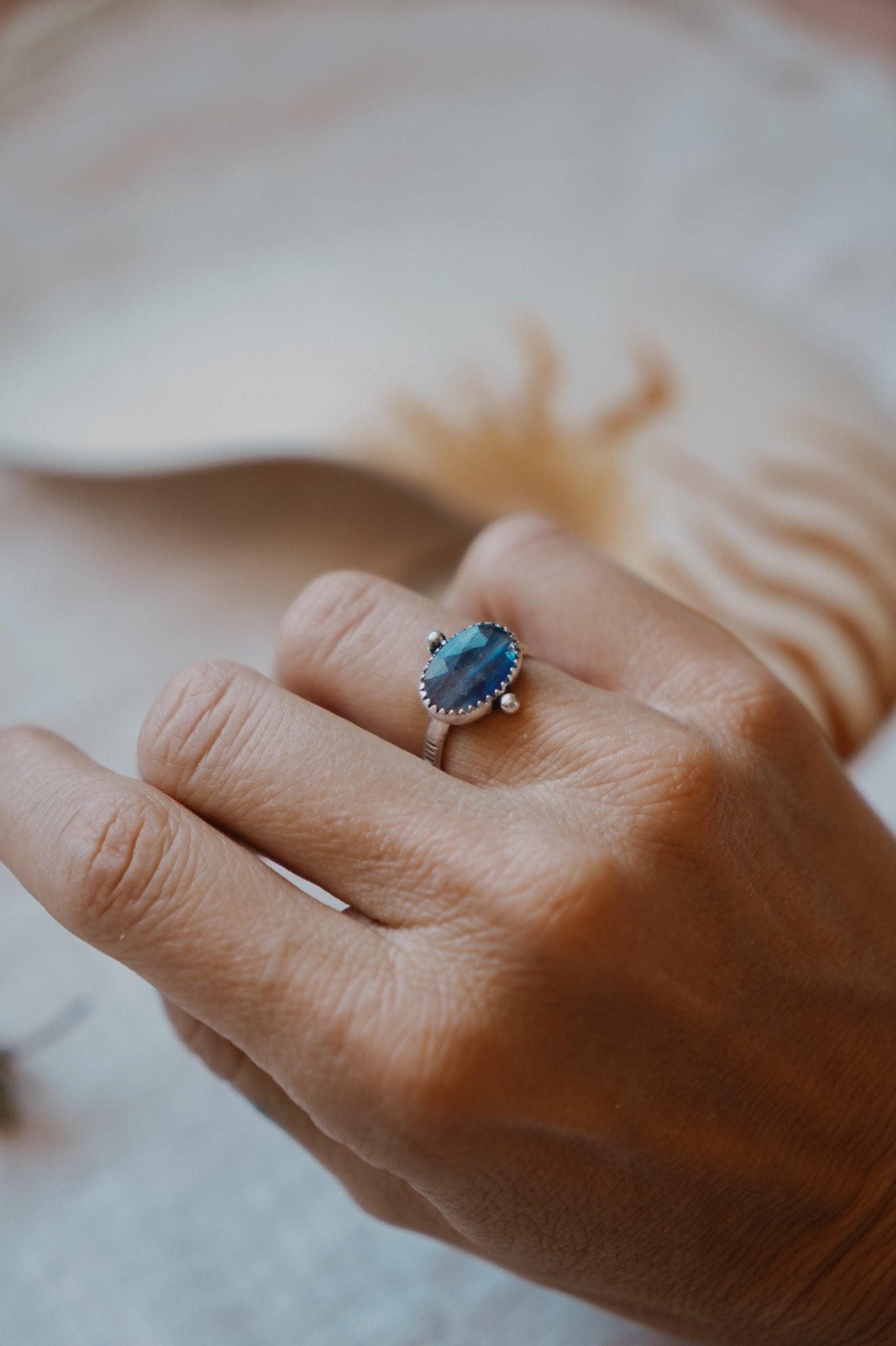Dollop Ring in Blue Kyanite (Size 6) - Golden Road Crafted