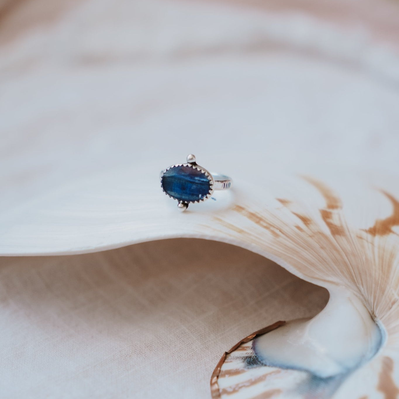 Dollop Ring in Blue Kyanite (Size 6) - Golden Road Crafted