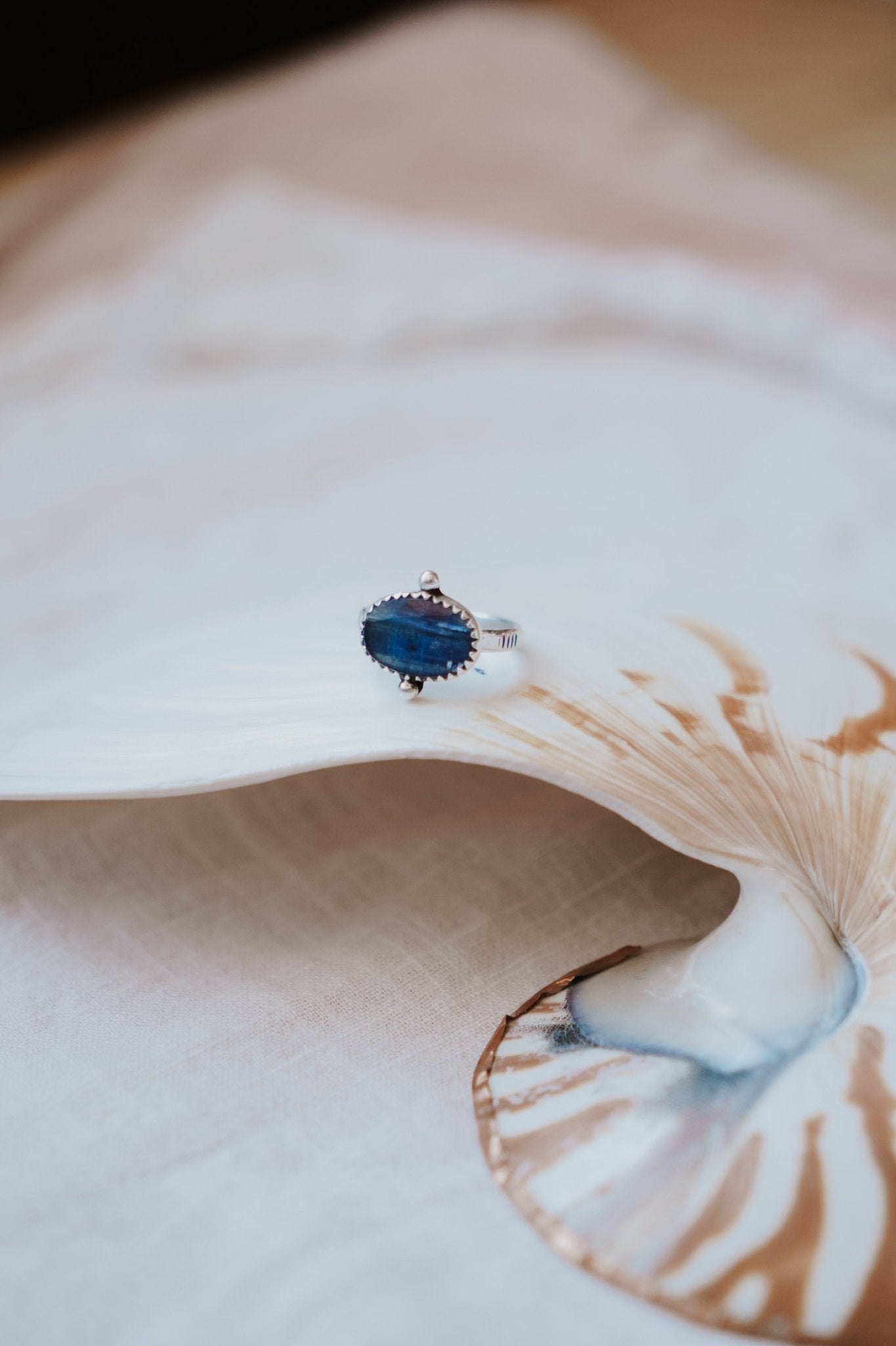 Dollop Ring in Blue Kyanite (Size 6) - Golden Road Crafted