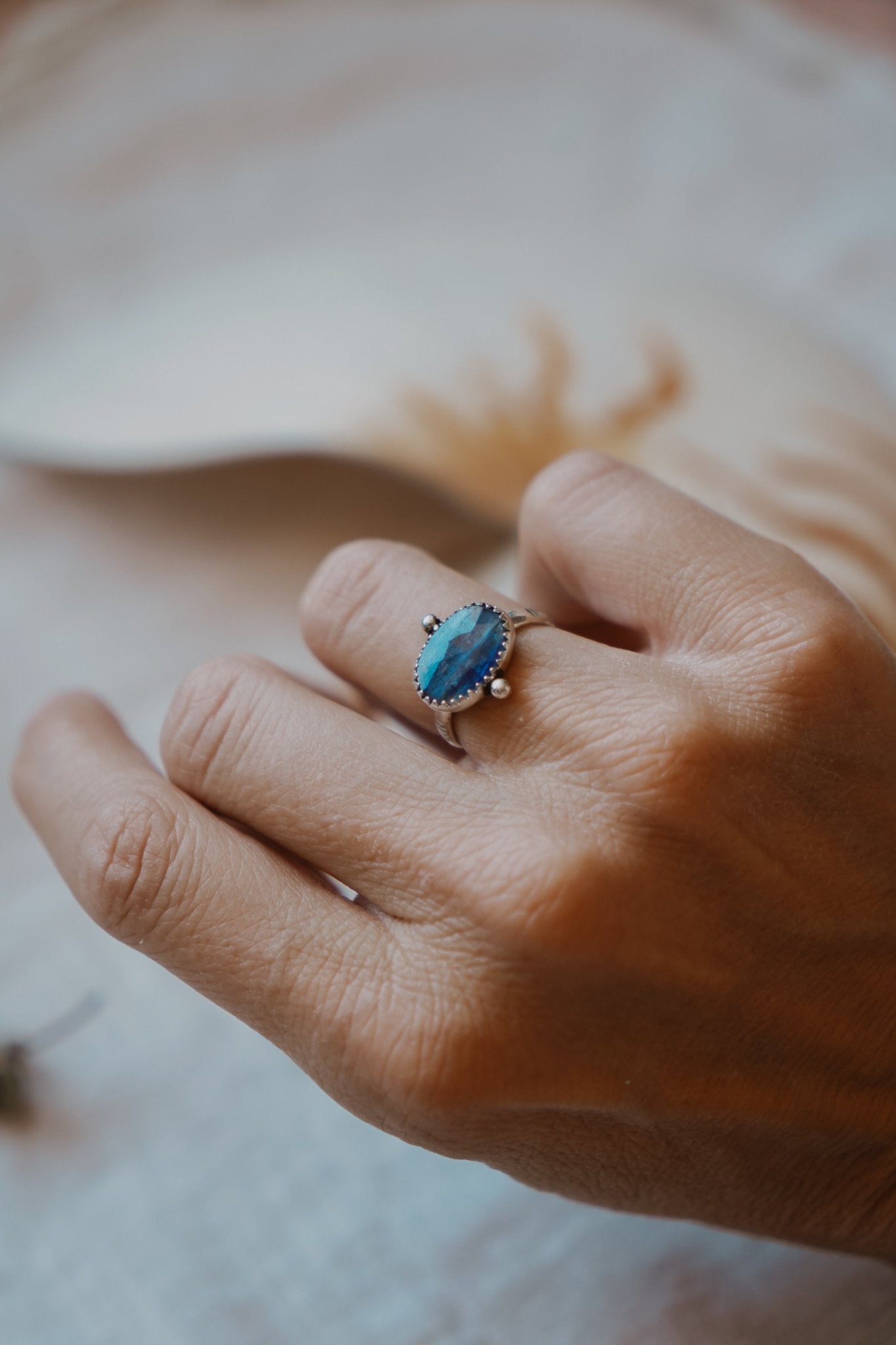 Dollop Ring in Blue Kyanite (Size 6) - Golden Road Crafted