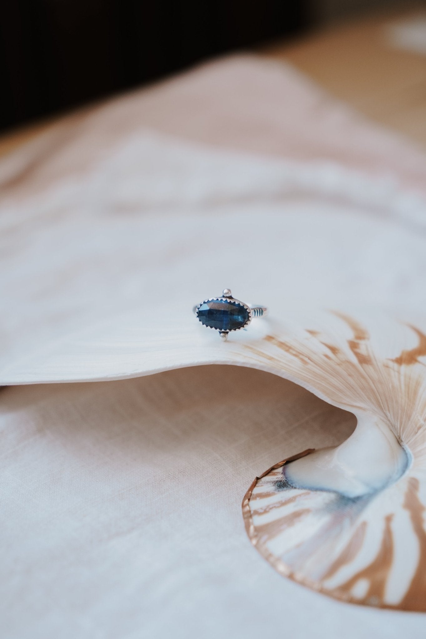 Dollop Ring in Blue Kyanite (Size 7.75) - Golden Road Crafted
