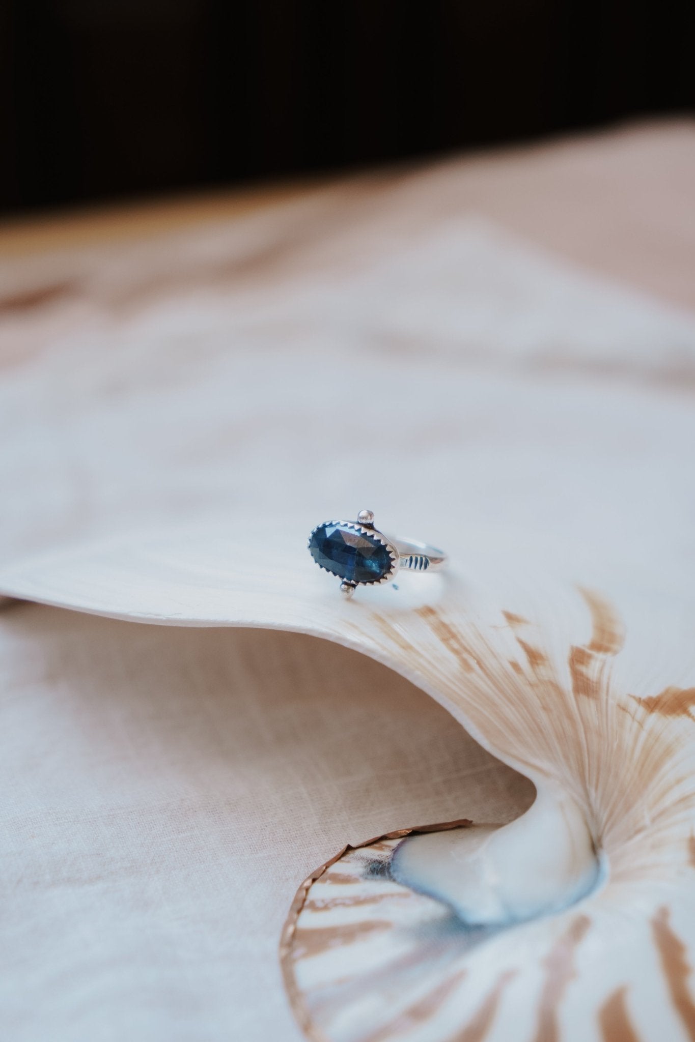 Dollop Ring in Blue Kyanite (Size 7.75) - Golden Road Crafted
