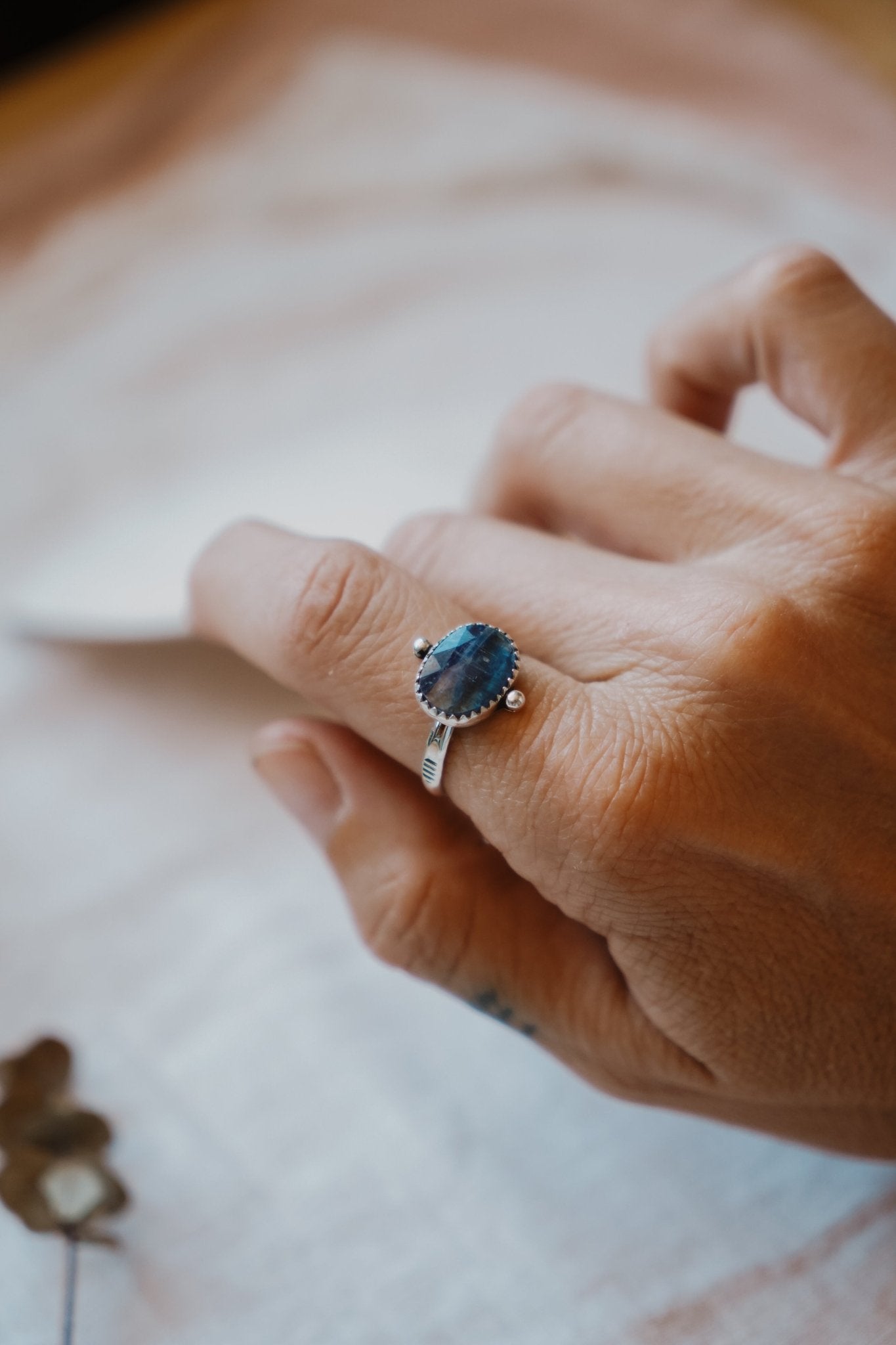 Dollop Ring in Blue Kyanite (Size 8) - Golden Road Crafted