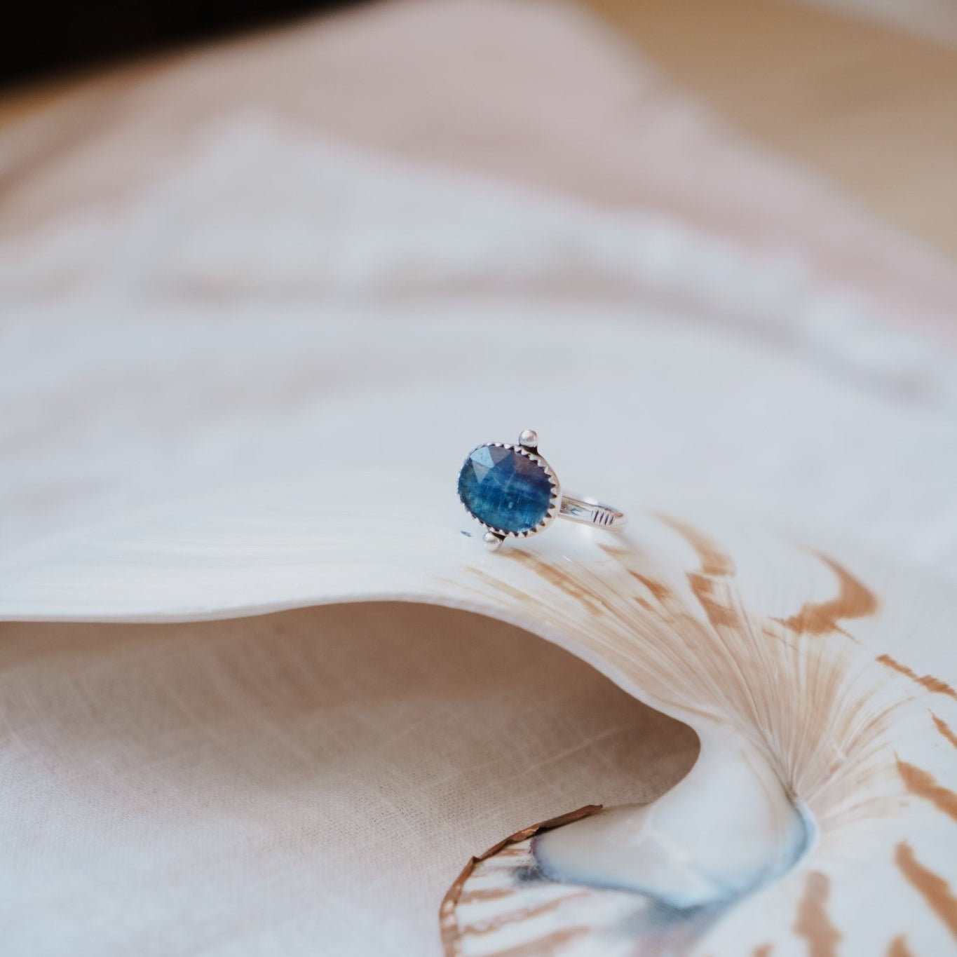 Dollop Ring in Blue Kyanite (Size 8) - Golden Road Crafted