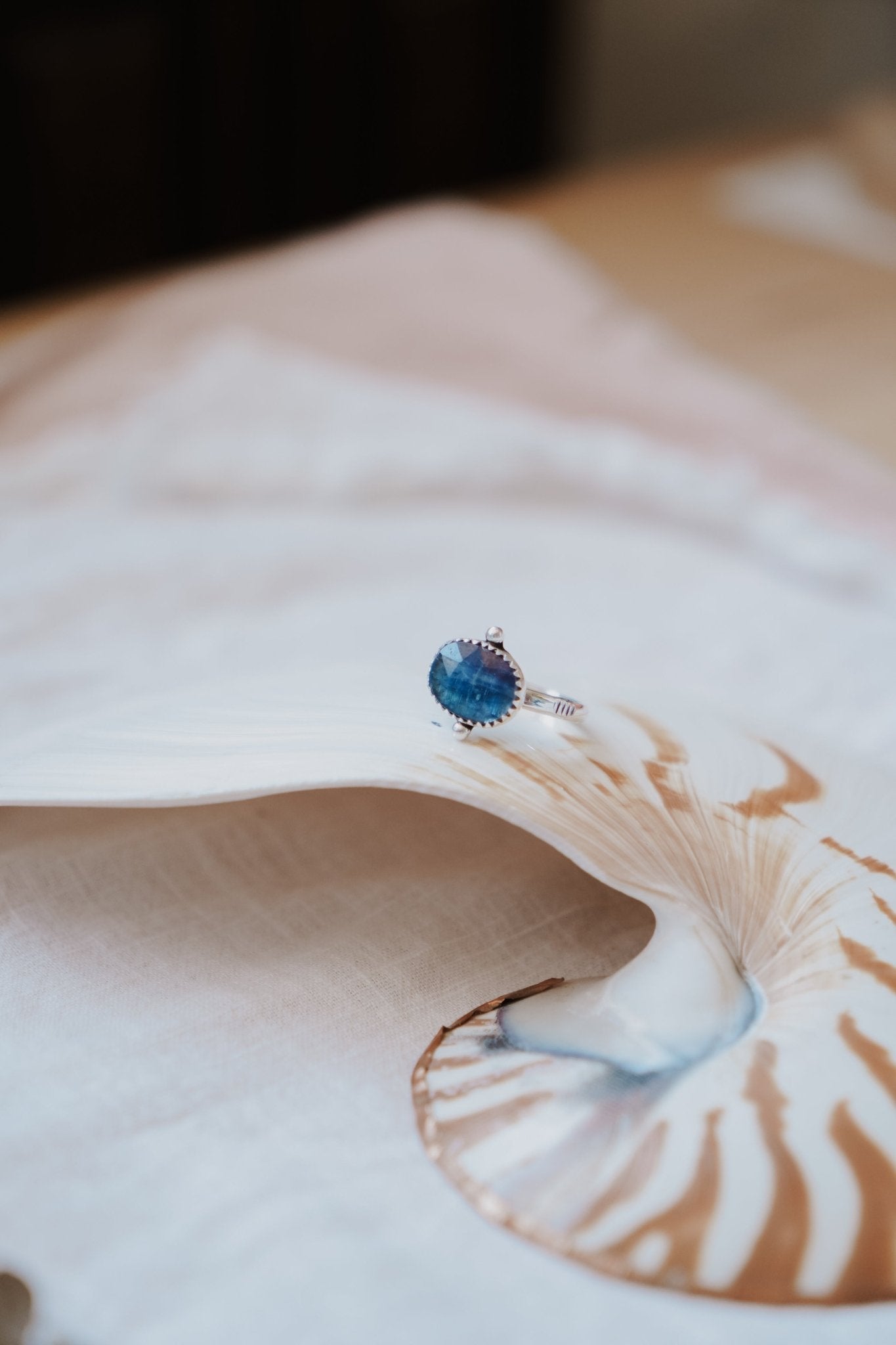 Dollop Ring in Blue Kyanite (Size 8) - Golden Road Crafted