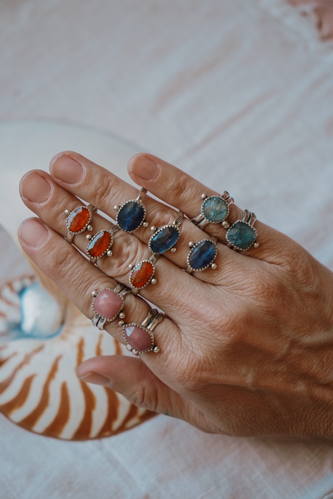Dollop Ring in Blue Kyanite (Size 8) - Golden Road Crafted