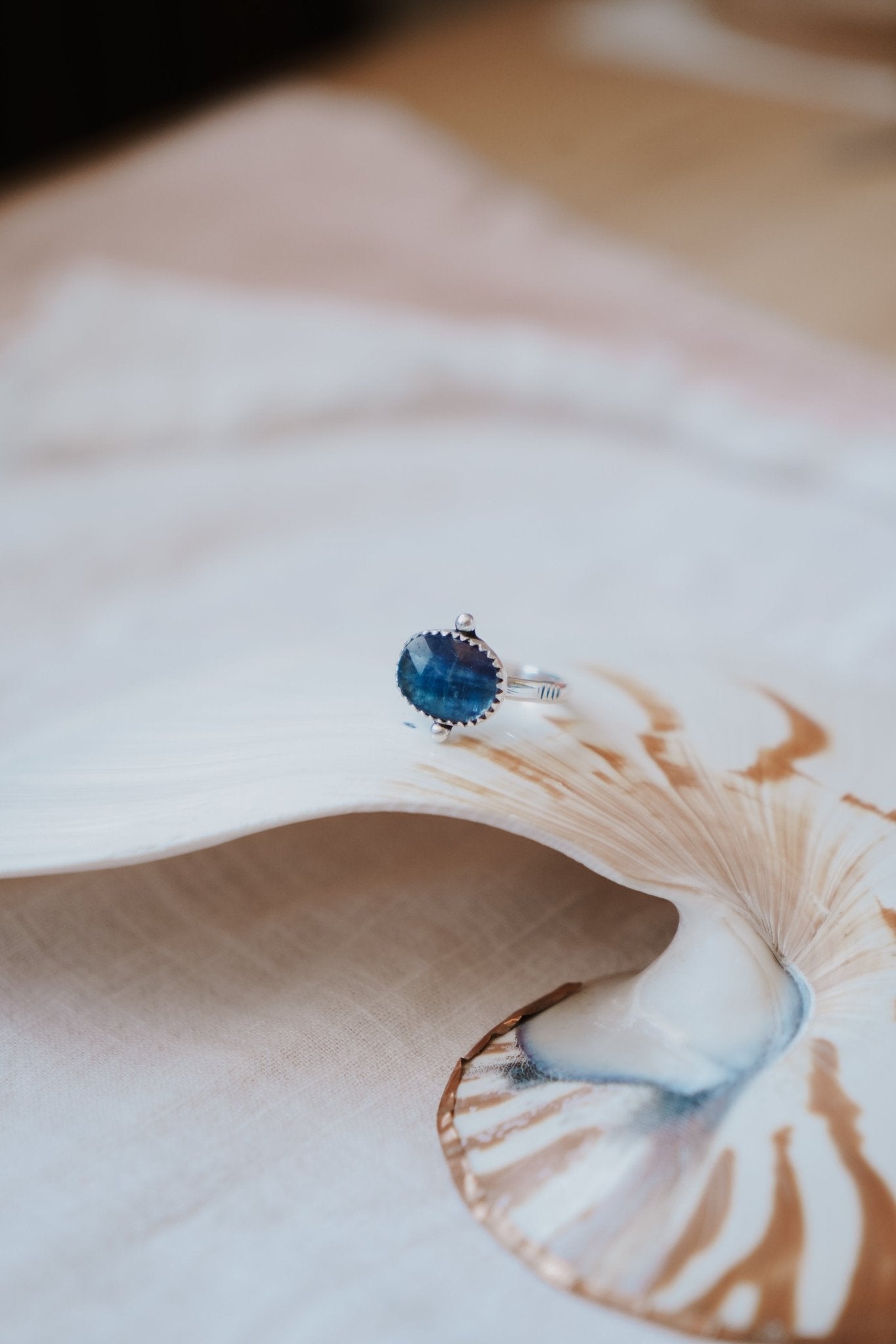Dollop Ring in Blue Kyanite (Size 8) - Golden Road Crafted
