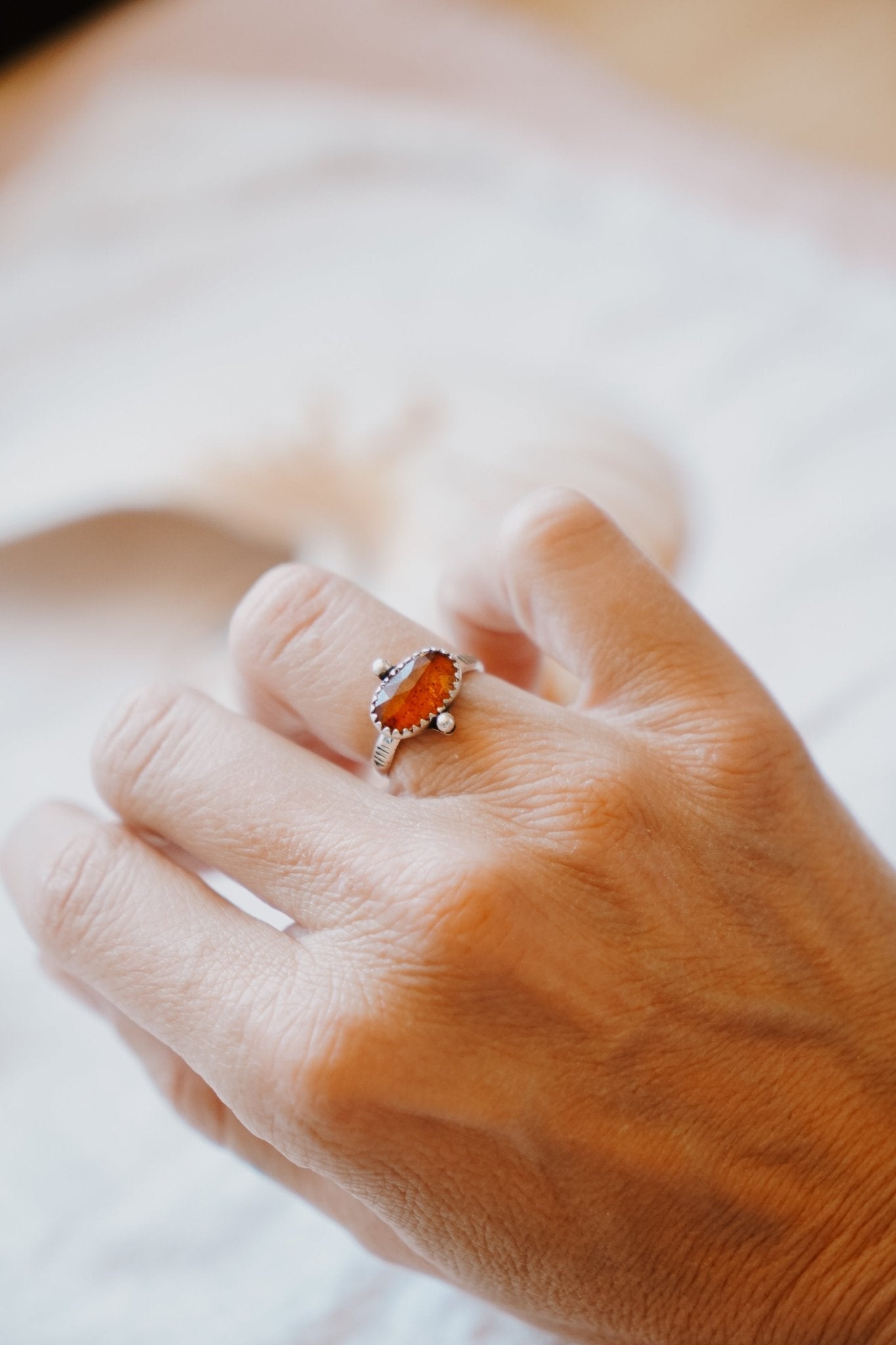 Dollop Ring in Red Kyanite (Size 6) - Golden Road Crafted