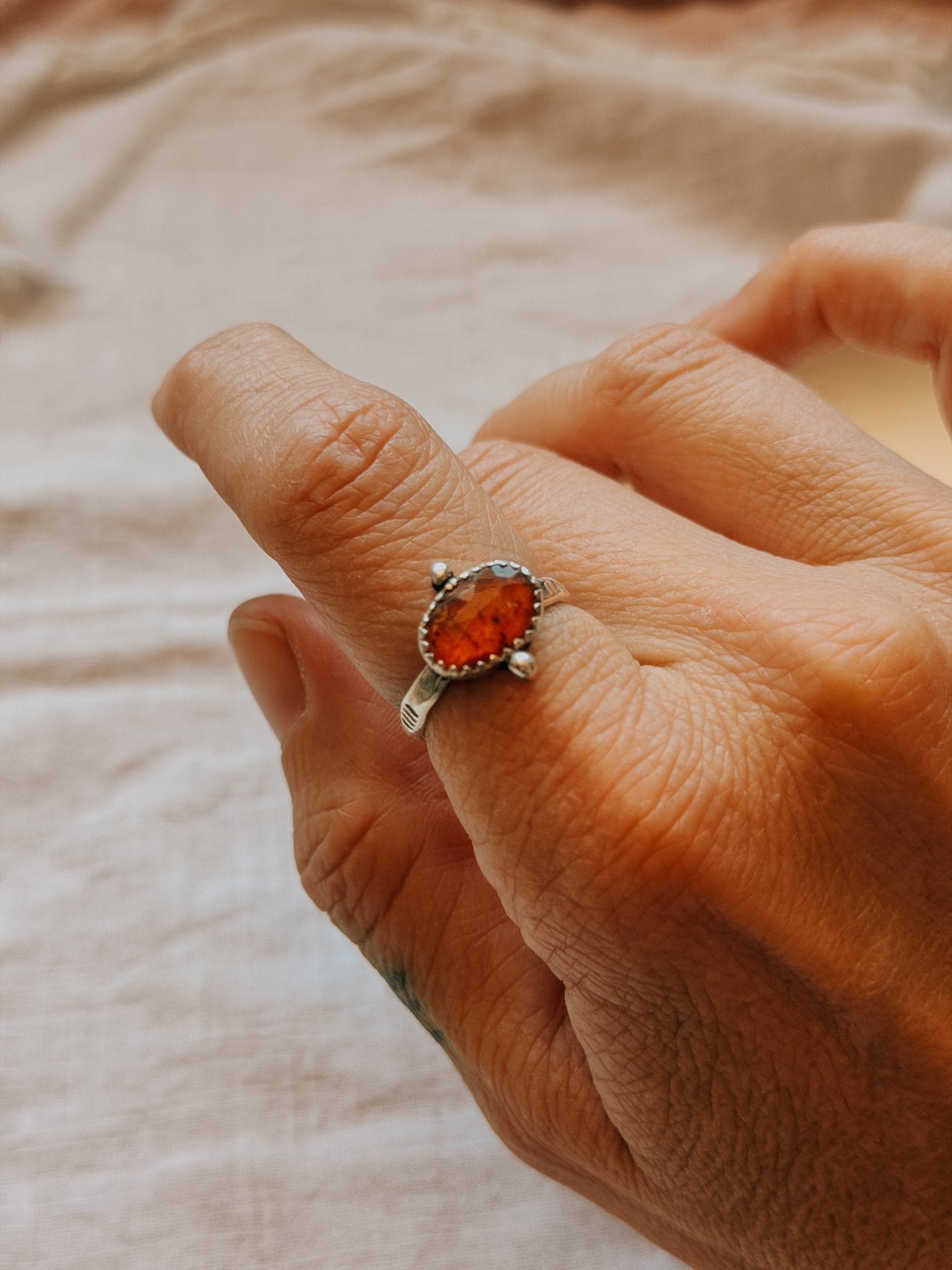 Dollop Ring in Red Kyanite (Size 7) - Golden Road Crafted