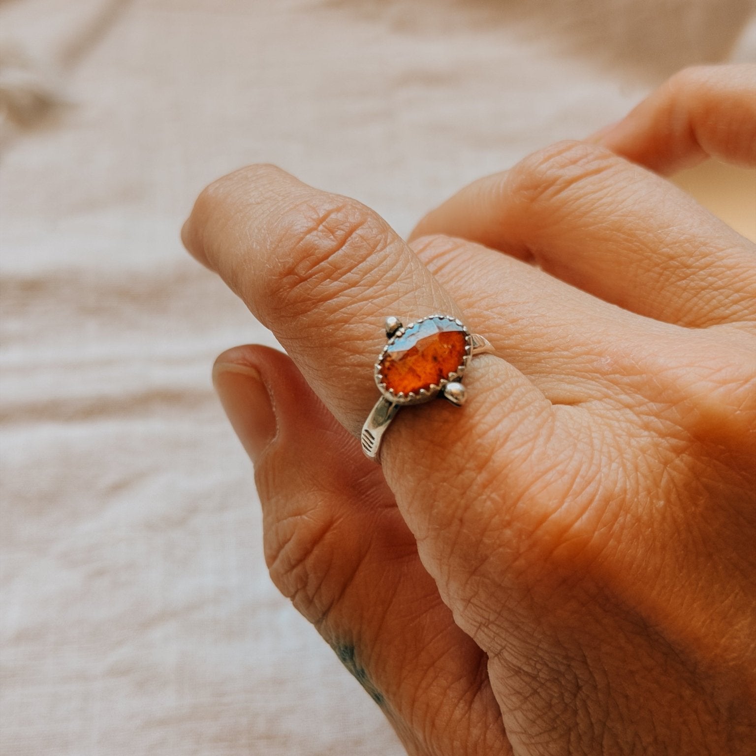 Dollop Ring in Red Kyanite (Size 7) - Golden Road Crafted