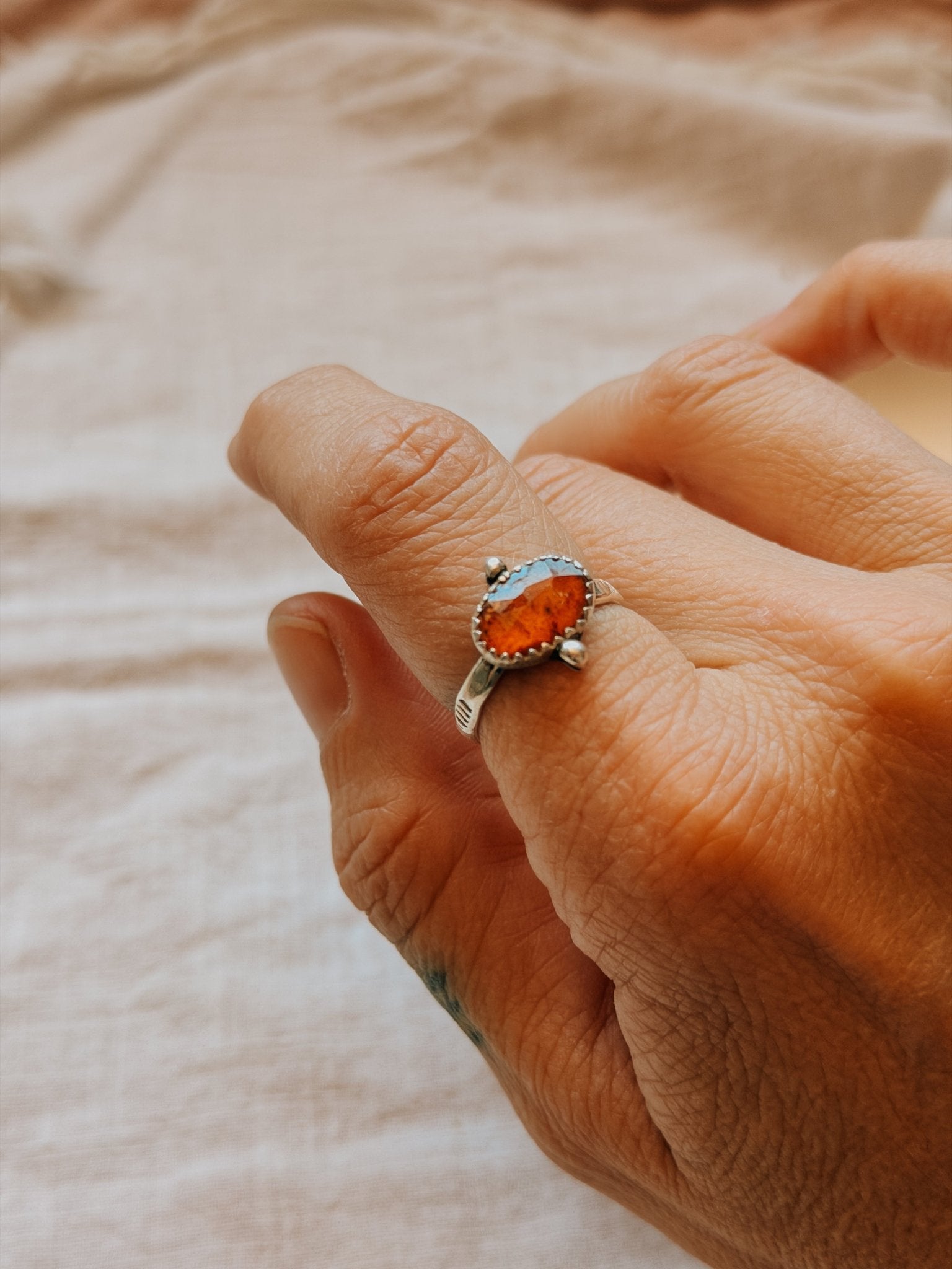 Dollop Ring in Red Kyanite (Size 7) - Golden Road Crafted