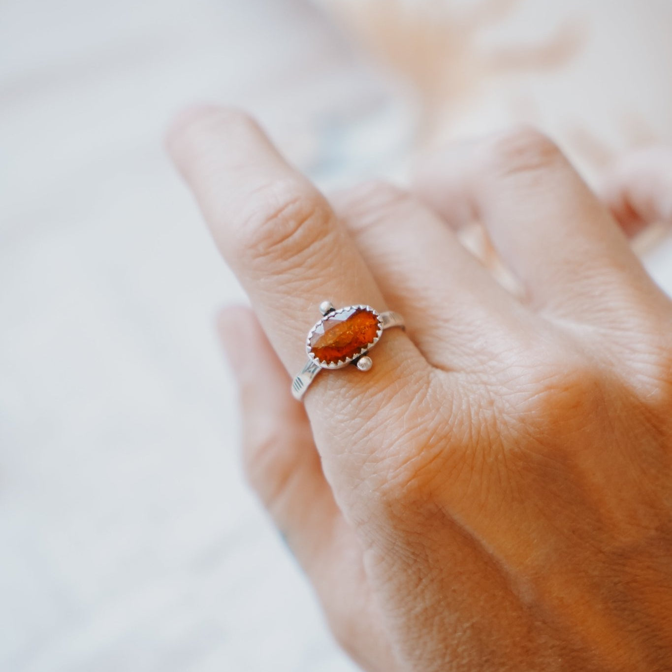 Dollop Ring in Red Kyanite (Size 8.5) - Golden Road Crafted