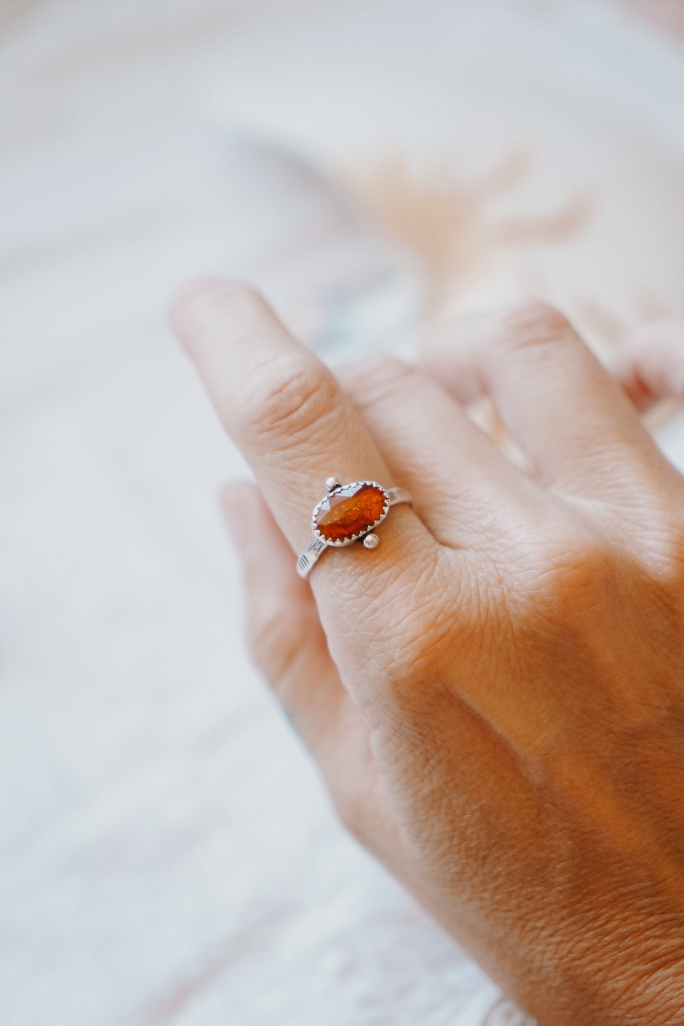 Dollop Ring in Red Kyanite (Size 8.5) - Golden Road Crafted