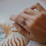 Dollop Ring in Rose Quartz (Size 8) - Golden Road Crafted