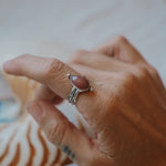 Dollop Ring in Rose Quartz (Size 8) - Golden Road Crafted