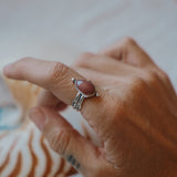 Dollop Ring in Rose Quartz (Size 8) - Golden Road Crafted