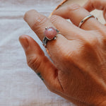 Dollop Ring in Rose Quartz (Size 9) - Golden Road Crafted
