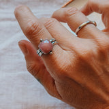 Dollop Ring in Rose Quartz (Size 9) - Golden Road Crafted