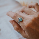 Dollop Ring in Sky Blue Kyanite (Size 7.25) - Golden Road Crafted