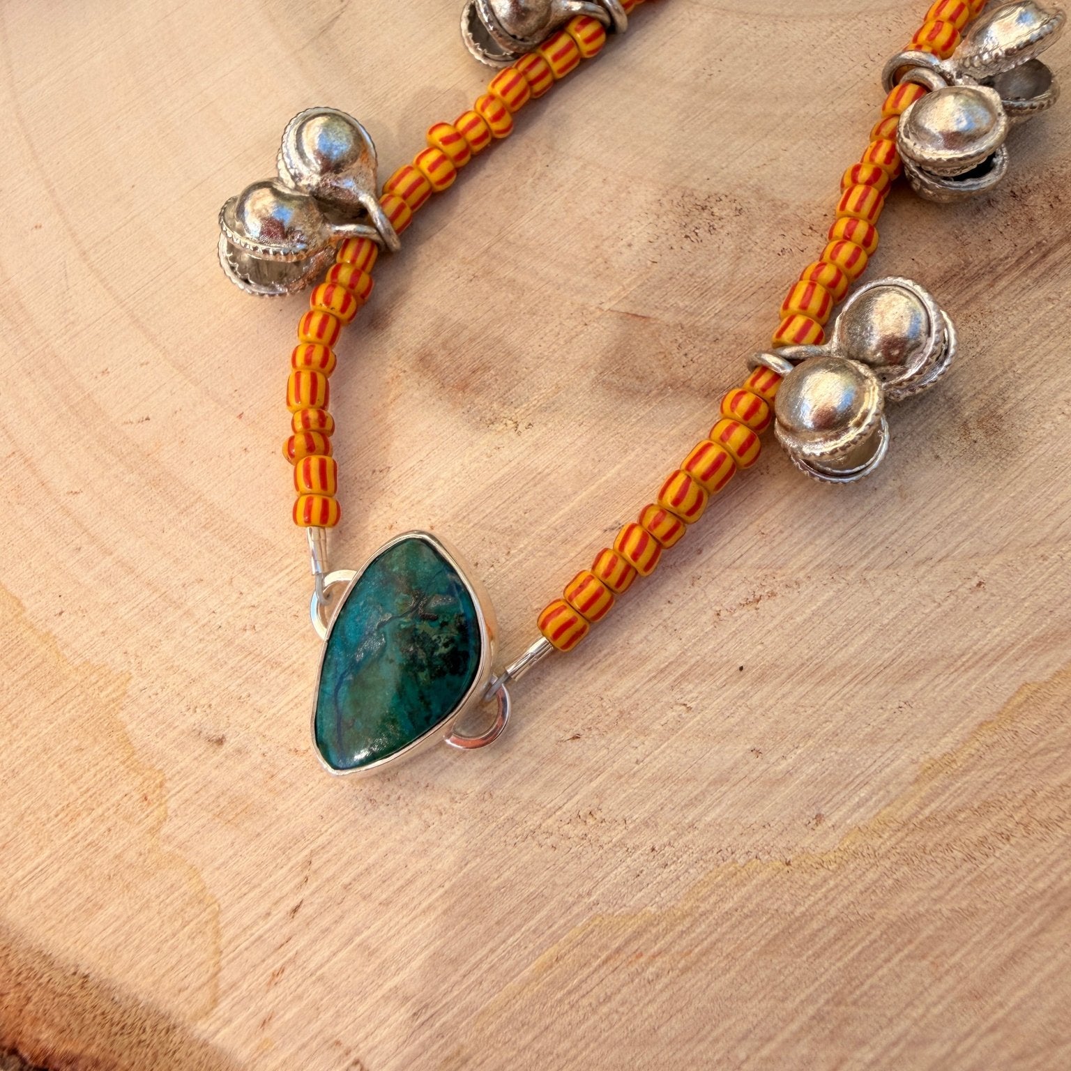 Dopamine BellDrop Anklet in Hubei Turquoise - Golden Road Crafted