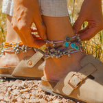 Dopamine BellDrop Anklet in Ocean Jasper - Golden Road Crafted