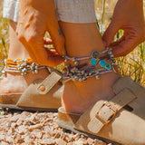 Dopamine BellDrop Anklet in Ocean Jasper - Golden Road Crafted