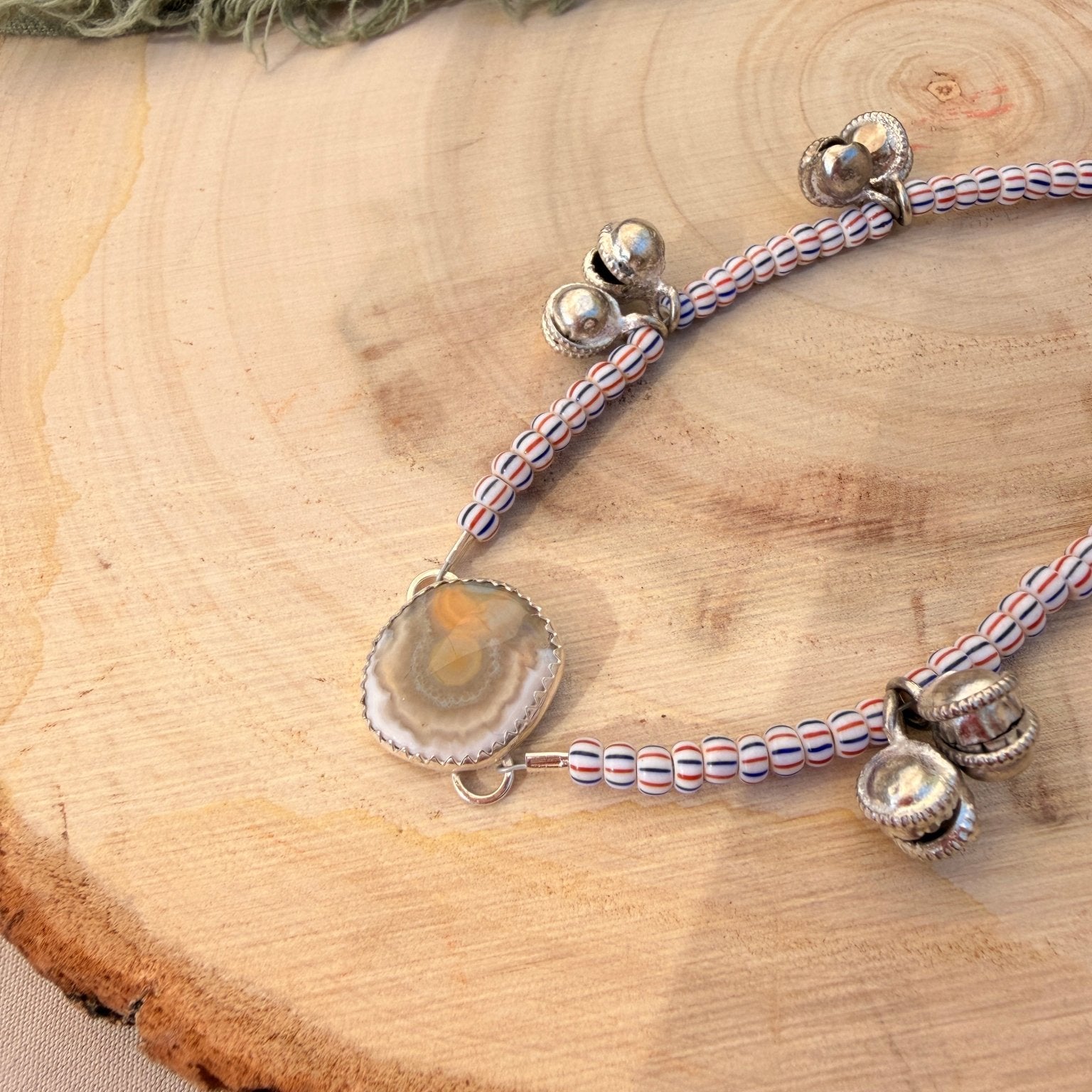 Dopamine BellDrop Anklet in Ocean Jasper - Golden Road Crafted