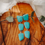 Drip Earrings in Tyrone Turquoise - Golden Road Crafted