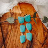 Drip Earrings in Tyrone Turquoise - Golden Road Crafted