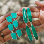 Drip Earrings in Tyrone Turquoise - Golden Road Crafted