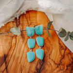 Drip Earrings in Tyrone Turquoise - Golden Road Crafted