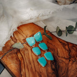 Drip Earrings in Tyrone Turquoise - Golden Road Crafted