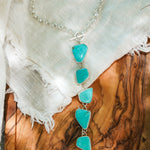 Drip Necklace in Tyrone Turquoise - Golden Road Crafted
