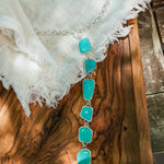 Drip Necklace in Tyrone Turquoise - Golden Road Crafted