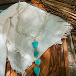 Drip Necklace in Tyrone Turquoise - Golden Road Crafted