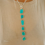 Drip Necklace in Tyrone Turquoise - Golden Road Crafted