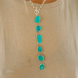 Drip Necklace in Tyrone Turquoise - Golden Road Crafted