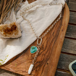 Dusk to Dawn Charm Necklaces in Royston Turquoise - Golden Road Crafted