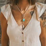 Dusk to Dawn Charm Necklaces in Royston Turquoise - Golden Road Crafted